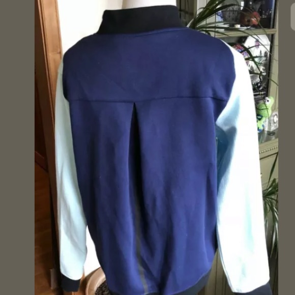 NIKE Track Jacket Full Zip Pale Aqua Front & Navy Blue Back NWOT Vented Small - Picture 2 of 5